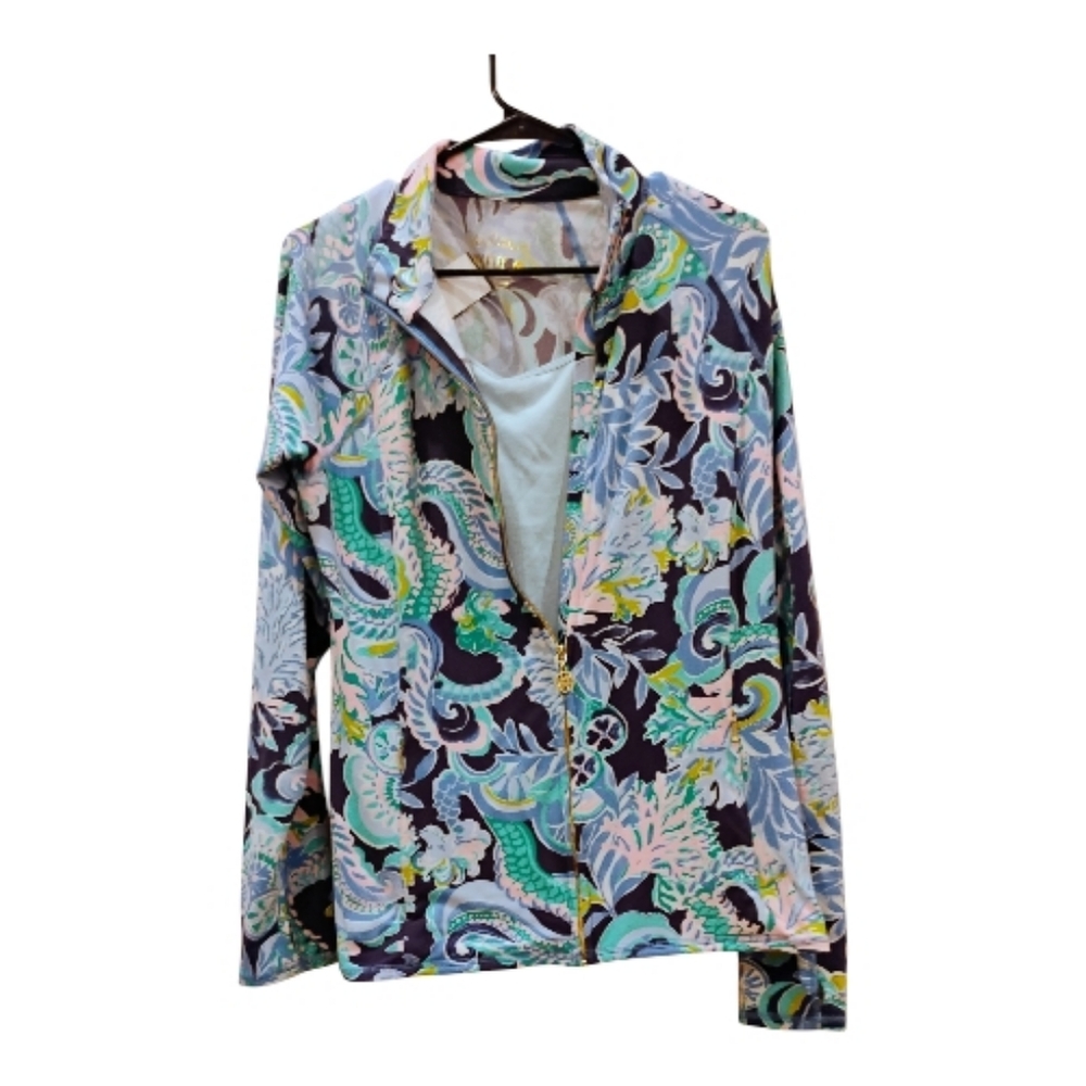 Lilly Pulitzer**Multicolor Patterned Zip Up Sweater And Matching NWT Escada Tank